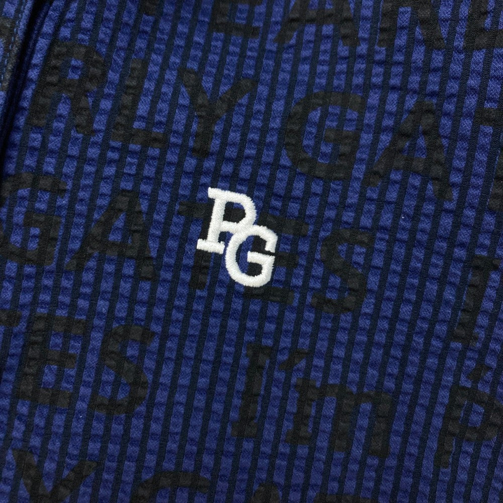 PEARLY GATES パーリーゲイツ  フリル付きノースリーブポロシャツ シアサッカー  ブルー系 0