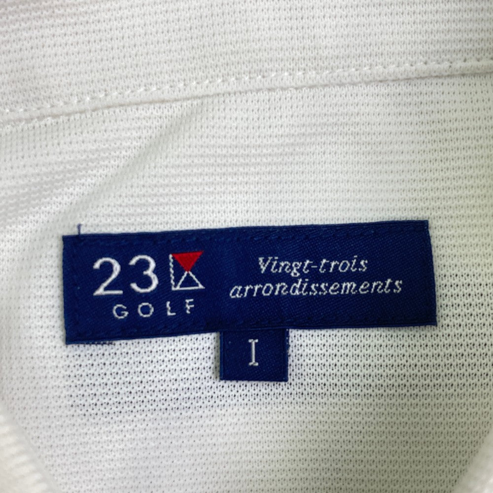 23区 GOLF 니주산쿠 골프 반팔 폴로셔츠 스트라이프 패턴 화이트 계열 1