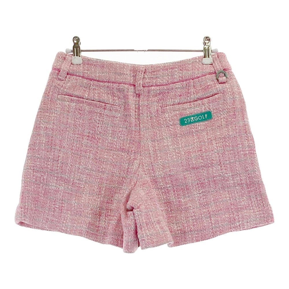 23区GOLF ニジュウサンクゴルフ  ストレッチ ショートパンツ ツイード ピンク系 61