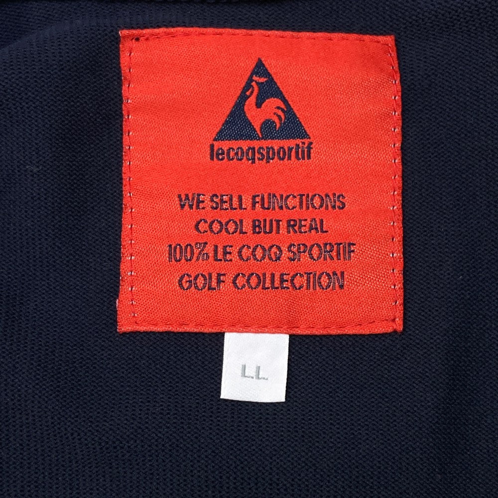 LE COQ GOLF ルコックゴルフ  切替 フード付 ニットジップジャケット  ネイビー系 LL