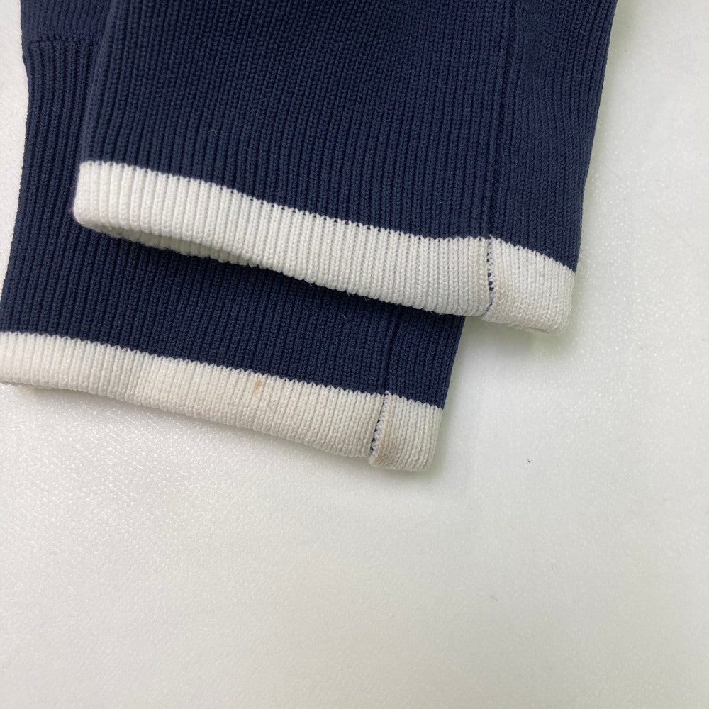 LE COQ GOLF ルコックゴルフ  切替 フード付 ニットジップジャケット  ネイビー系 LL