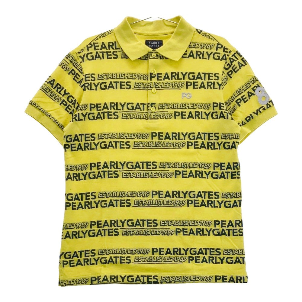 PEARLY GATES パーリーゲイツ 2022年モデル 半袖ポロシャツ ロゴ ボーダー柄 イエロー系 5