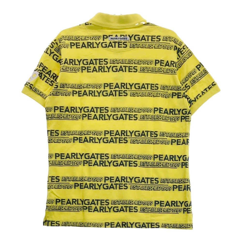 PEARLY GATES パーリーゲイツ 2022年モデル 半袖ポロシャツ ロゴ ボーダー柄 イエロー系 5
