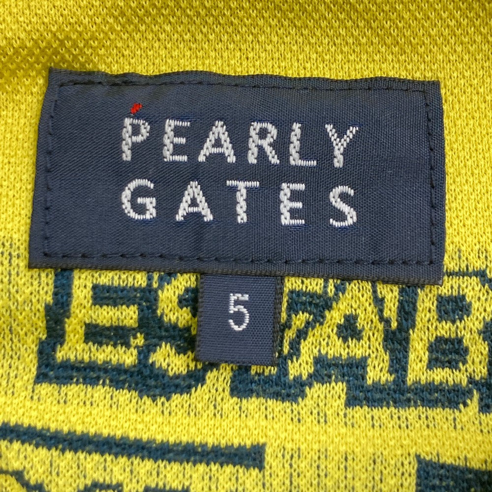 PEARLY GATES パーリーゲイツ 2022年モデル 半袖ポロシャツ ロゴ ボーダー柄 イエロー系 5