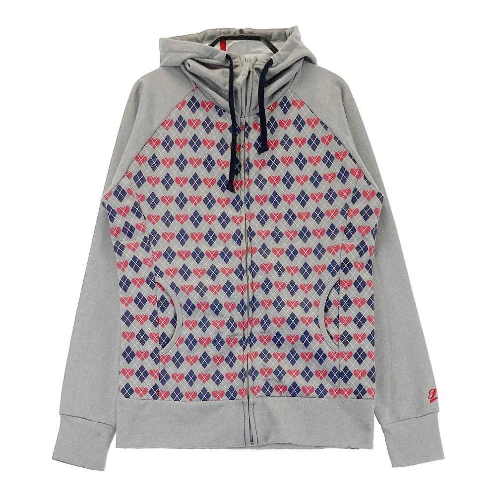 FILA GOLF フィラゴルフ  長袖ジップパーカー 総柄 グレー系 M