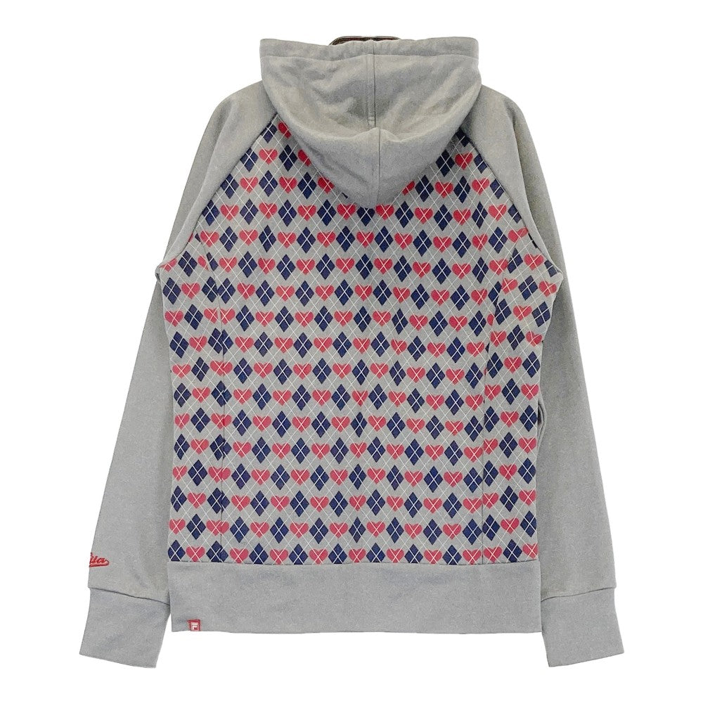 FILA GOLF フィラゴルフ  長袖ジップパーカー 総柄 グレー系 M