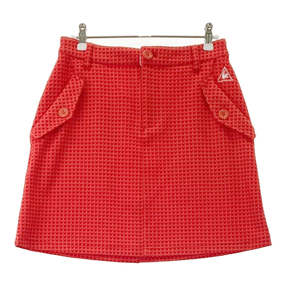 LE COQ GOLF ルコックゴルフ  ストレッチスカート チェック柄 レッド系 9