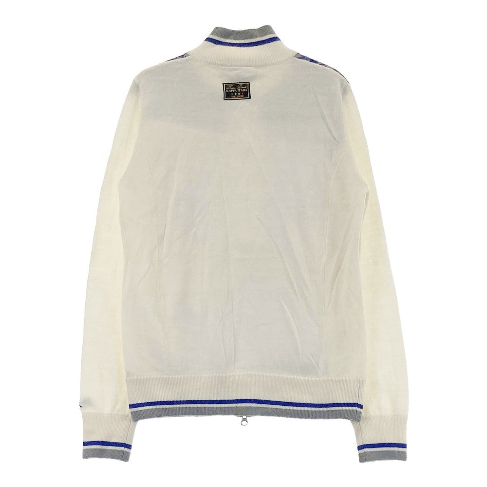 KAPPA GOLF カッパゴルフ  ウール混 長袖ニットジャケット 千鳥柄 ホワイト系 M