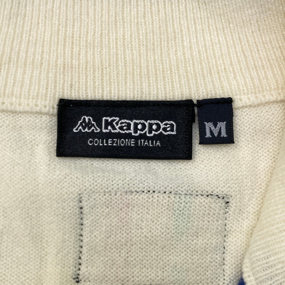 KAPPA GOLF カッパゴルフ  ウール混 長袖ニットジャケット 千鳥柄 ホワイト系 M