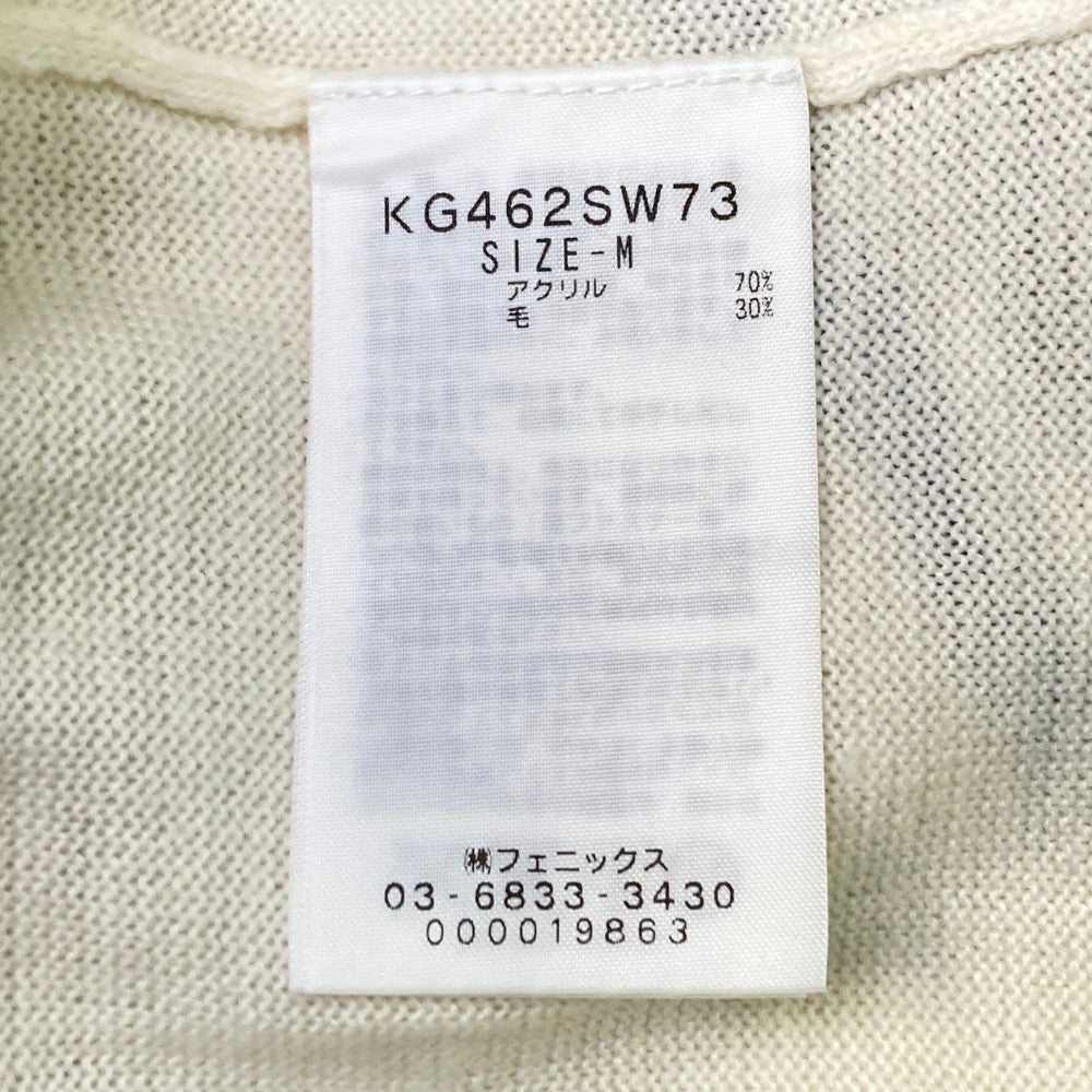 KAPPA GOLF カッパゴルフ  ウール混 長袖ニットジャケット 千鳥柄 ホワイト系 M