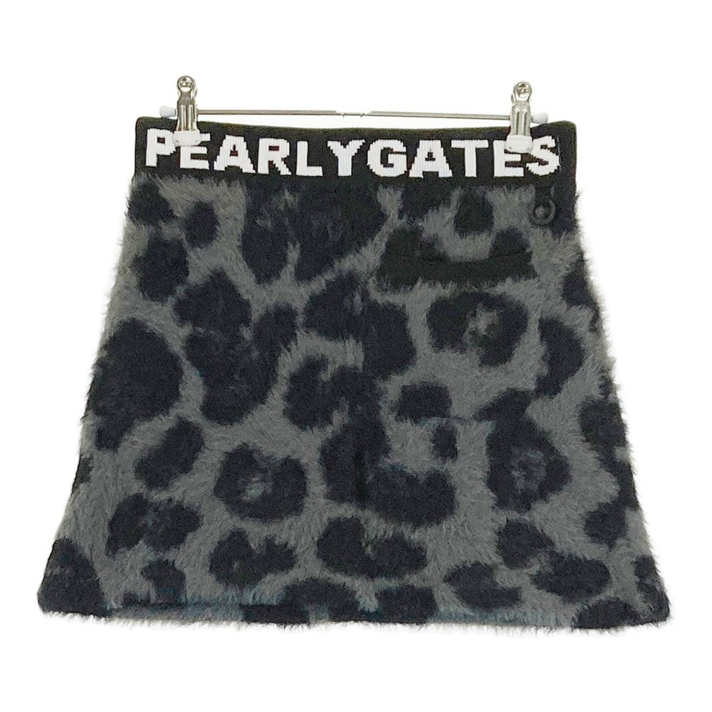 PEARLY GATES 펄리게이츠 2022년형 기모 니트 스커트 레오파드 패턴 그레이 계열 0