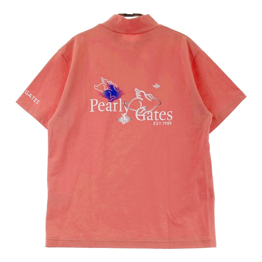 PEARLY GATES パーリーゲイツ 2024年モデル ハイネック 半袖Tシャツ フライングラビット ピンク系 0