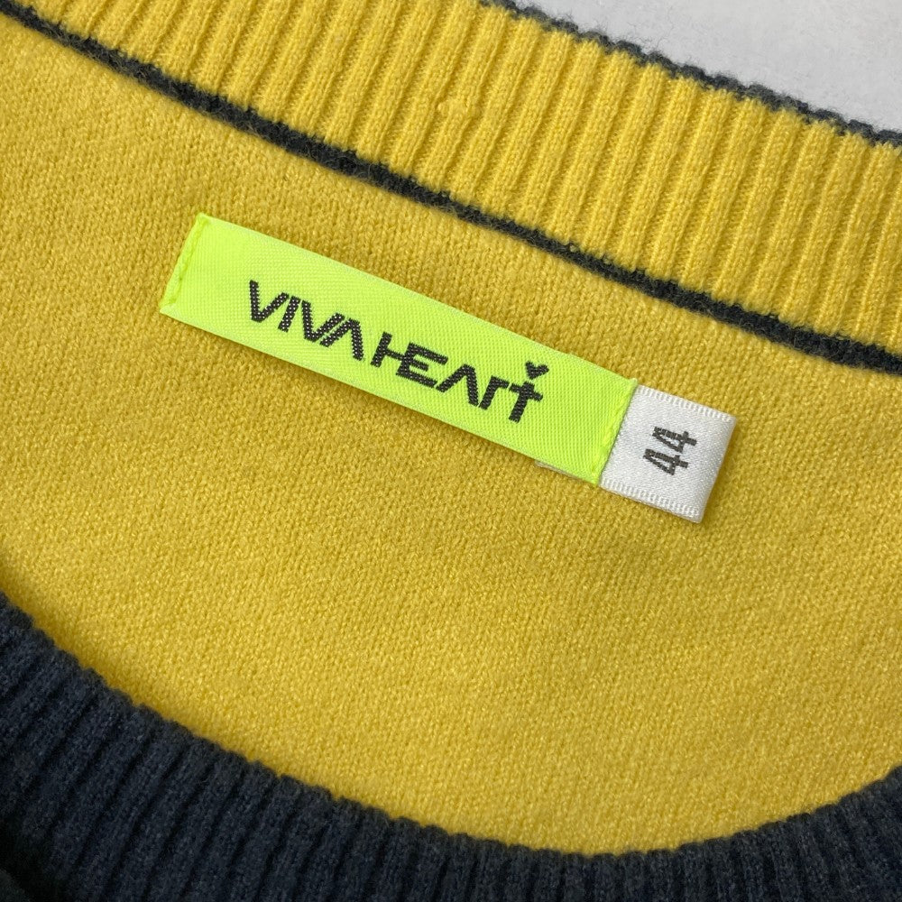 VIVA HEART ビバハート  裏地付き ニットセーター  ネイビー系 44