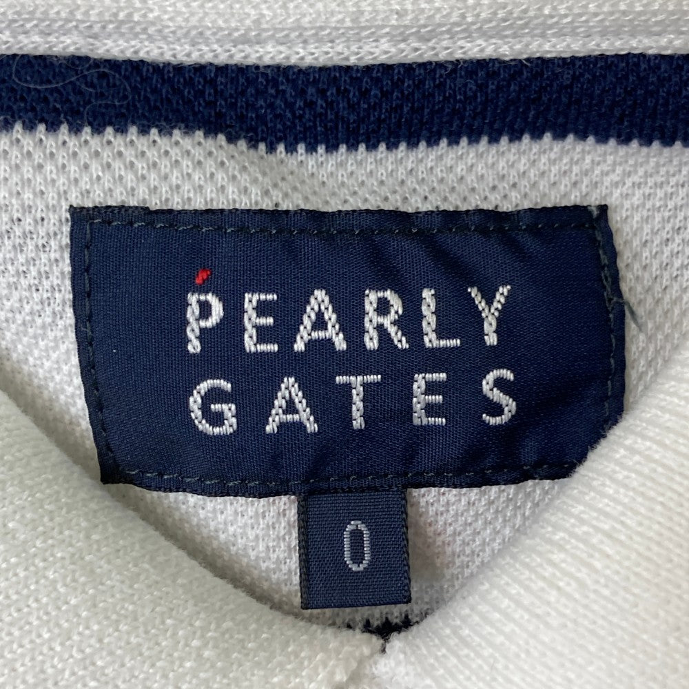PEARLY GATES パーリーゲイツ  半袖ポロシャツ ボーダー柄 ホワイト系 0