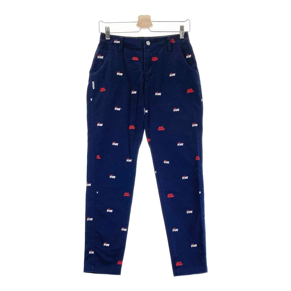 JACK BUNNY ジャックバニー  ストレッチパンツ ロゴ 総柄 ネイビー系 0