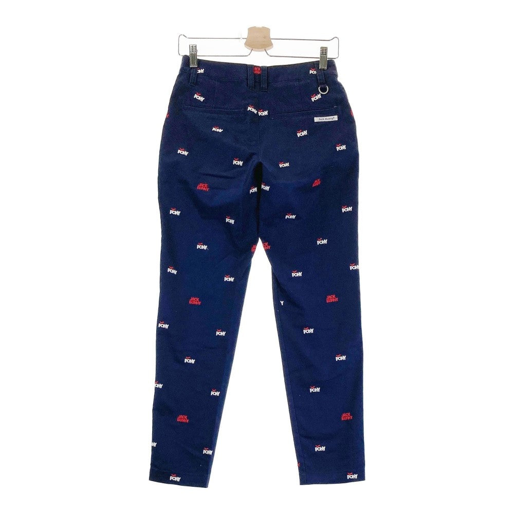 JACK BUNNY ジャックバニー  ストレッチパンツ ロゴ 総柄 ネイビー系 0
