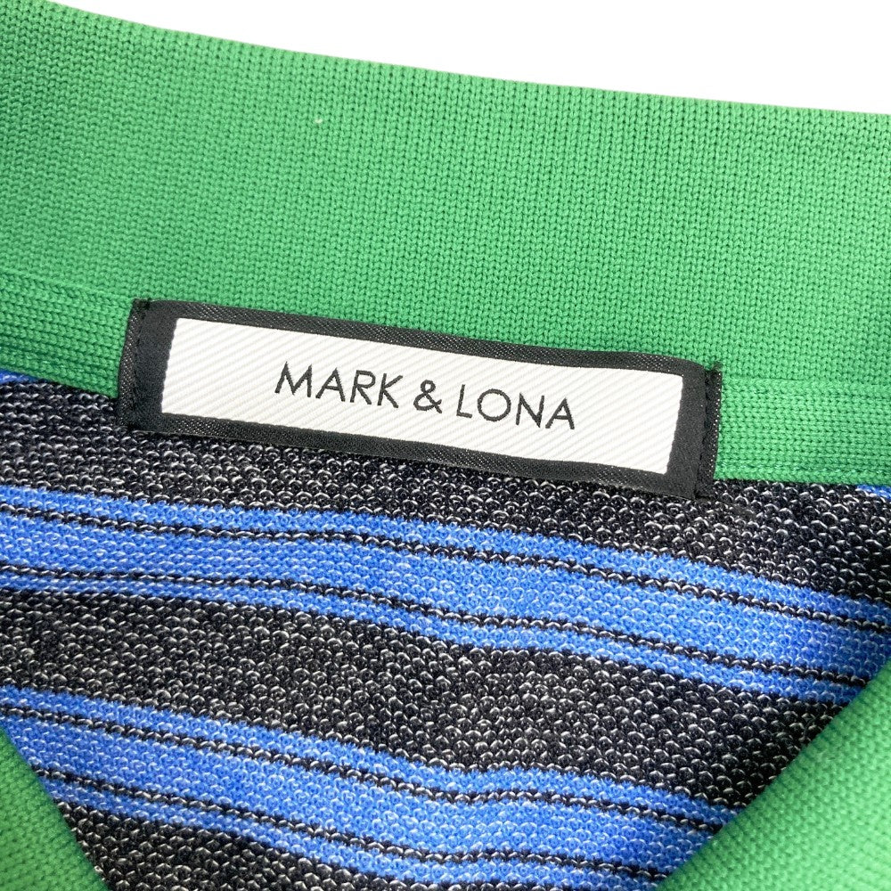MARK&LONA マークアンドロナ  半袖ポロシャツ ボーダー柄 ブルー系 46