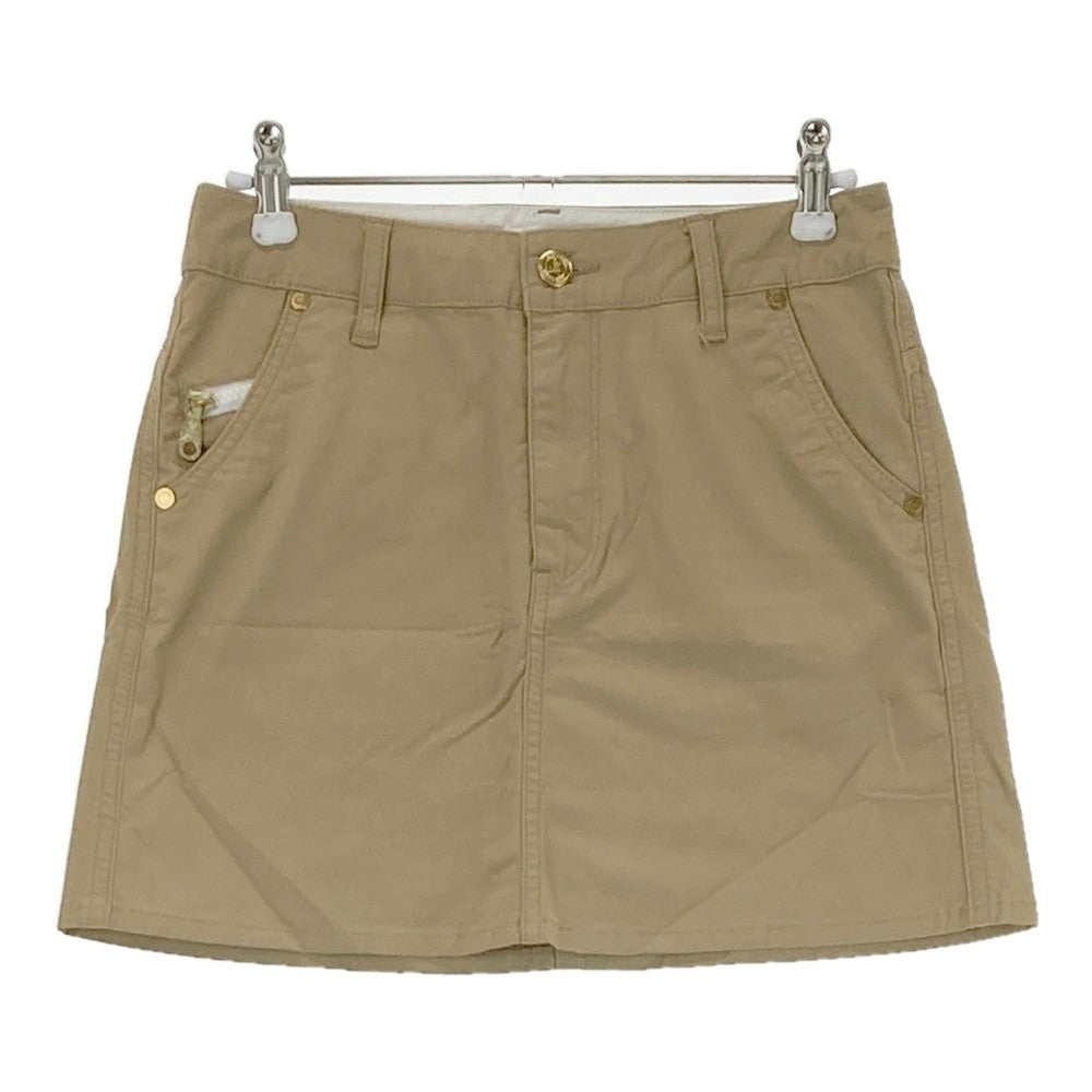 MARK&LONA マークアンドロナ  コットン混 ストレッチスカート スカル刺  ベージュ系 S