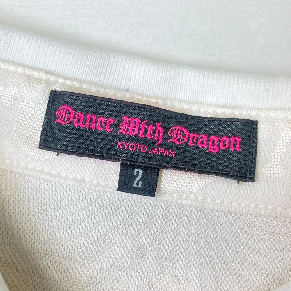 DANCE WITH DRAGON ダンスウィズドラゴン  半袖ポロシャツ 総柄 ホワイト系 2