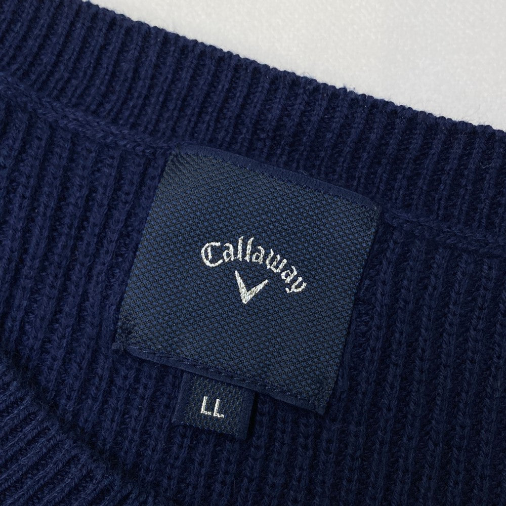 CALLAWAY 캐롤웨이 울 혼방 니트 스웨터 네이비계열 LL