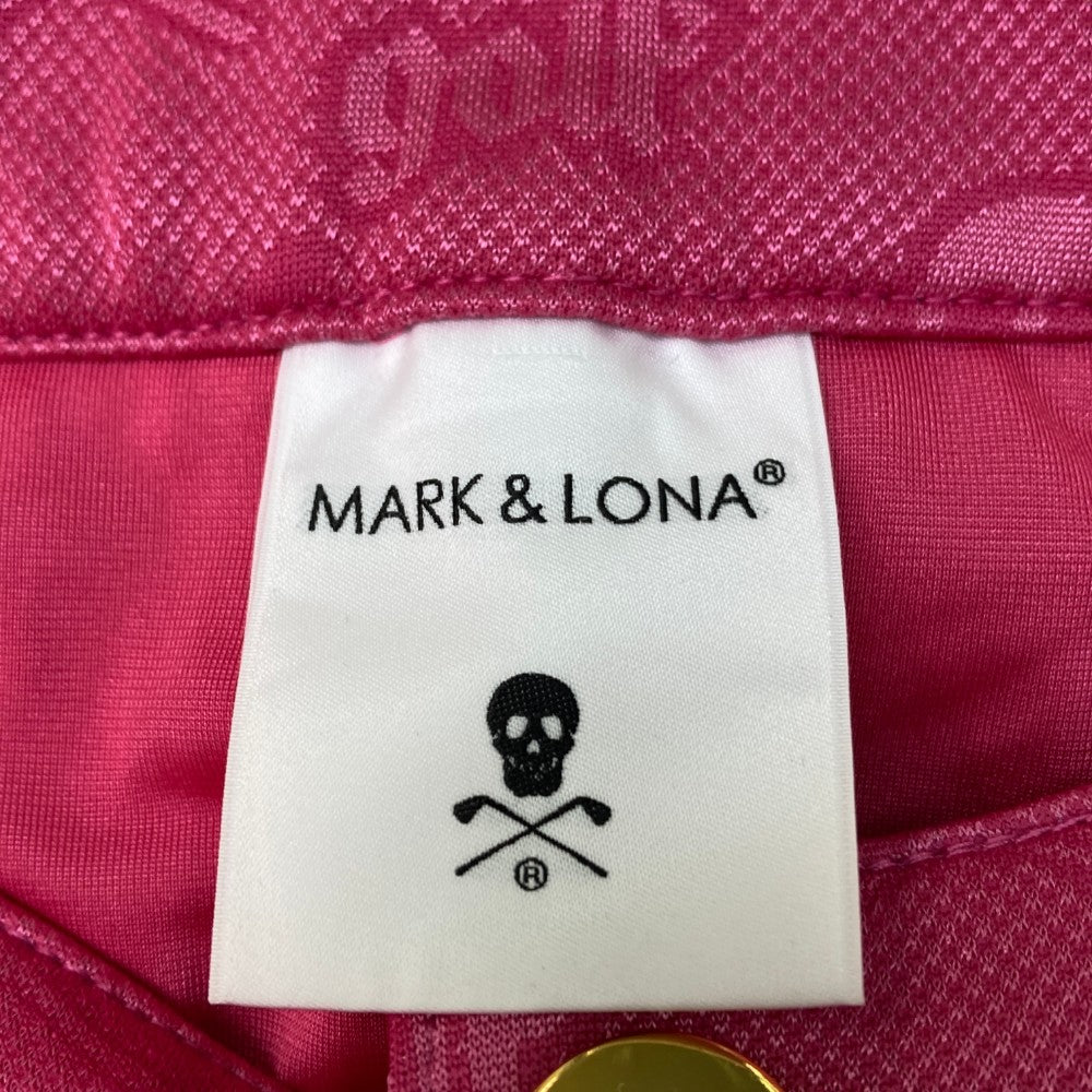 MARK&LONA マークアンドロナ 2022年モデル 裏地付 スカート サイドライン スカル総柄 ピンク系 38