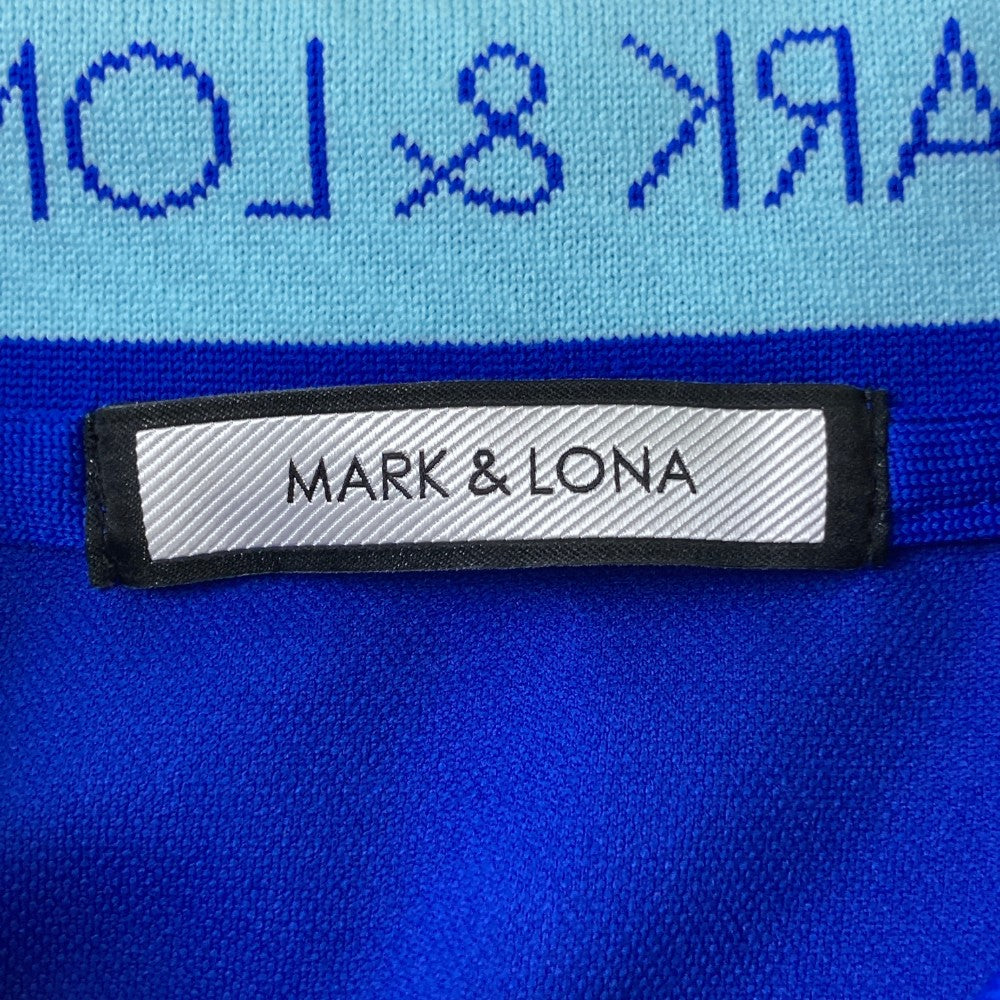 MARK&LONA 마크앤로나 반팔 폴로 셔츠 스컬 전체 패턴 블루 계열 38