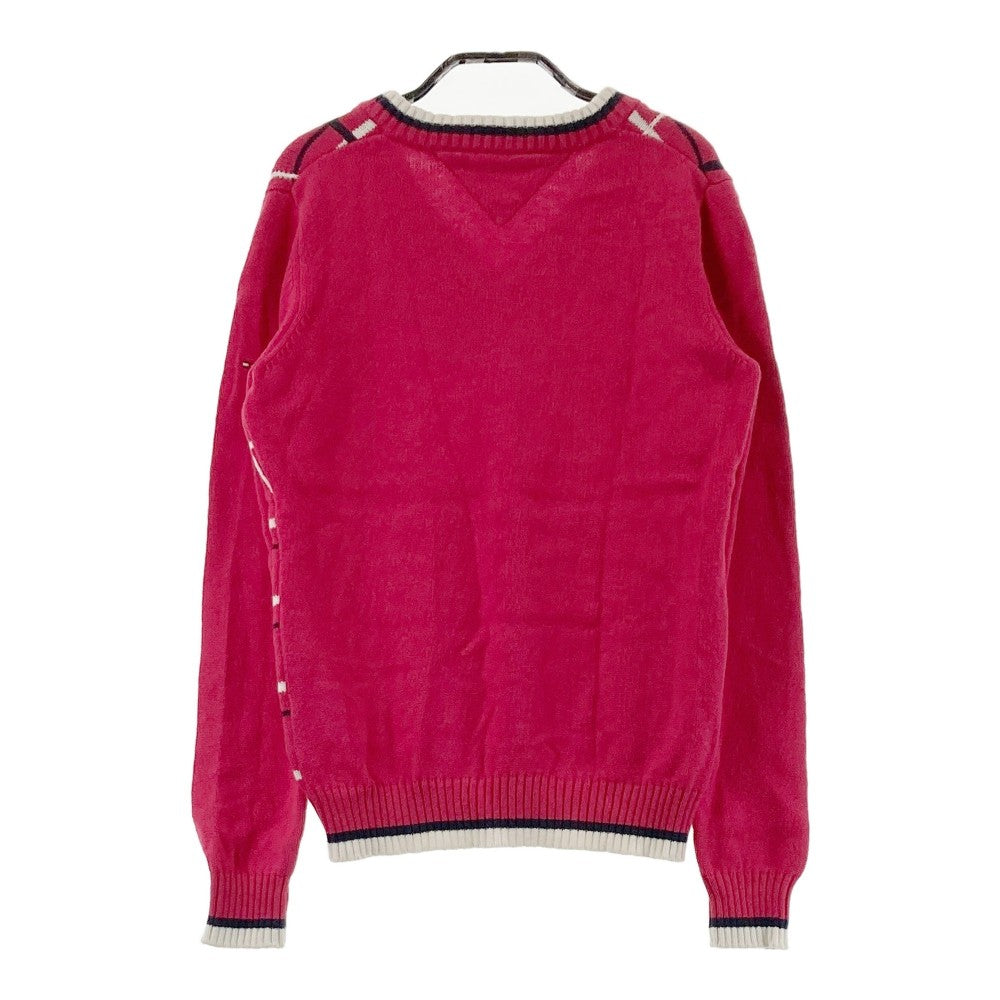 TOMMY HILFIGER GOLF 토미 힐피거 골프 니트 스웨터 체크 패턴 핑크 계열 S
