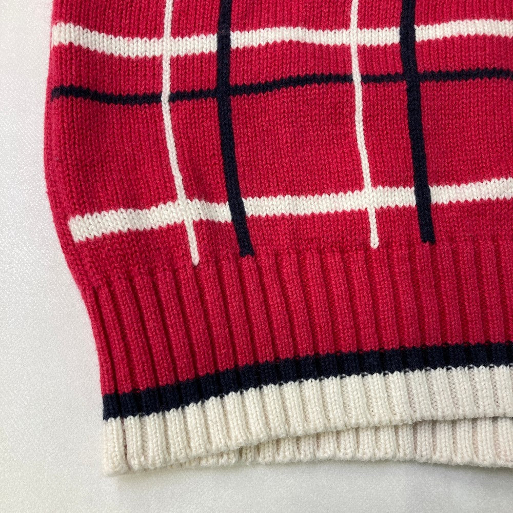 TOMMY HILFIGER GOLF 토미 힐피거 골프 니트 스웨터 체크 패턴 핑크 계열 S