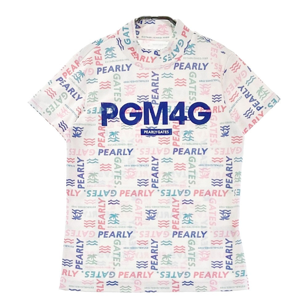 PEARLY GATES パーリーゲイツ 2023年 半袖ハイネックTシャツ 総柄 ホワイト系 0