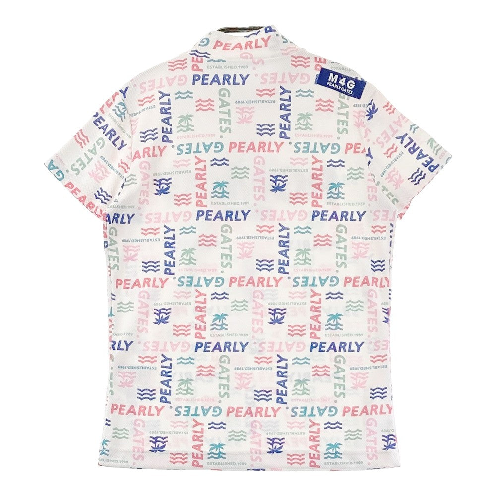 PEARLY GATES パーリーゲイツ 2023年 半袖ハイネックTシャツ 総柄 ホワイト系 0