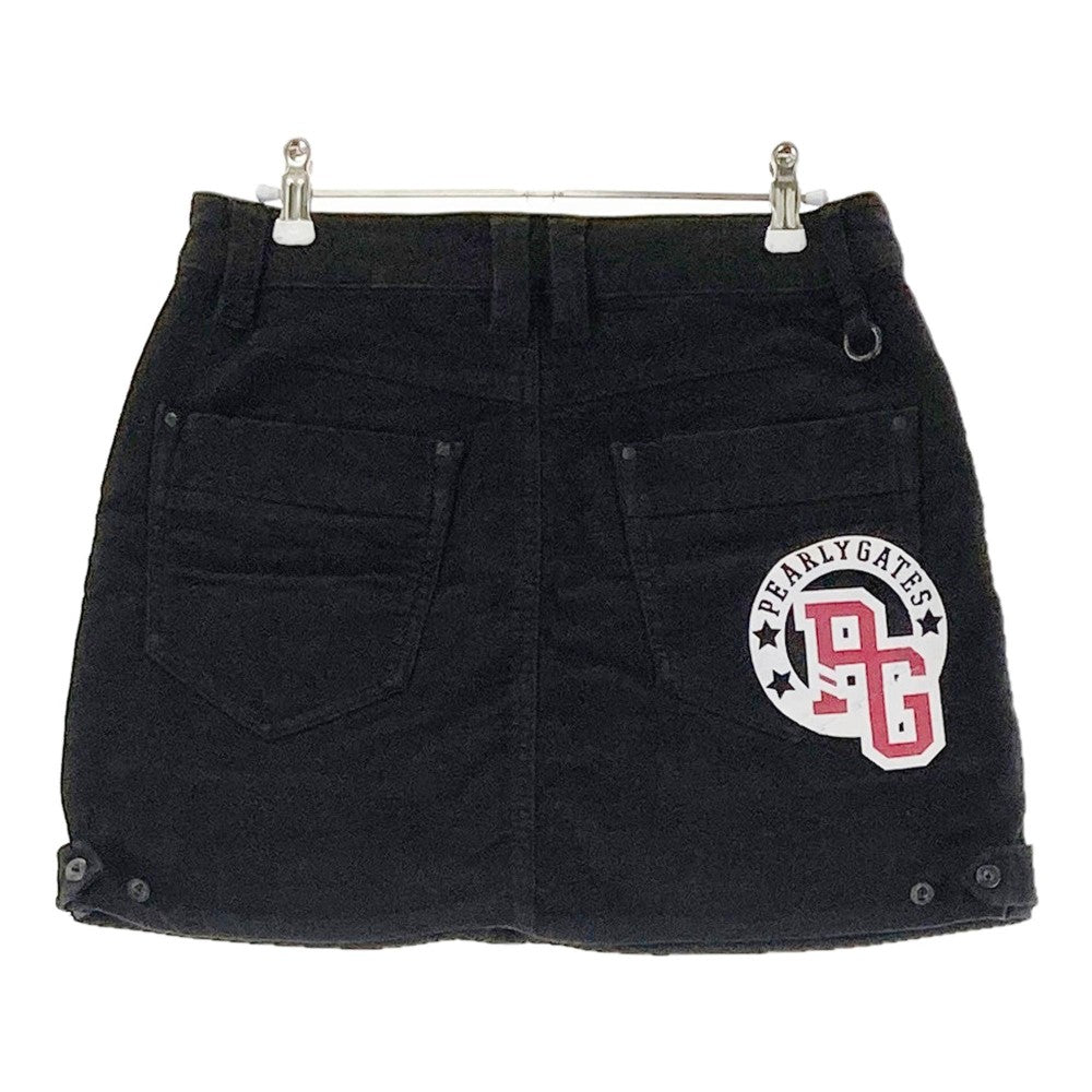 PEARLY GATES パーリーゲイツ  ストレッチ コーデュロイスカート  ブラック系 1