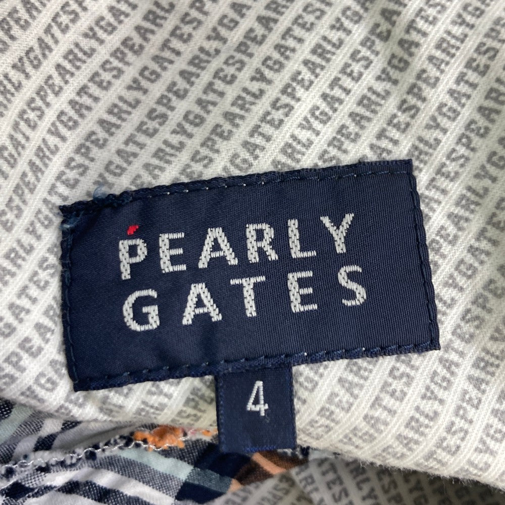 PEARLY GATES パーリーゲイツ  ハーフパンツ シアサッカー チェック柄 オレンジ系 4