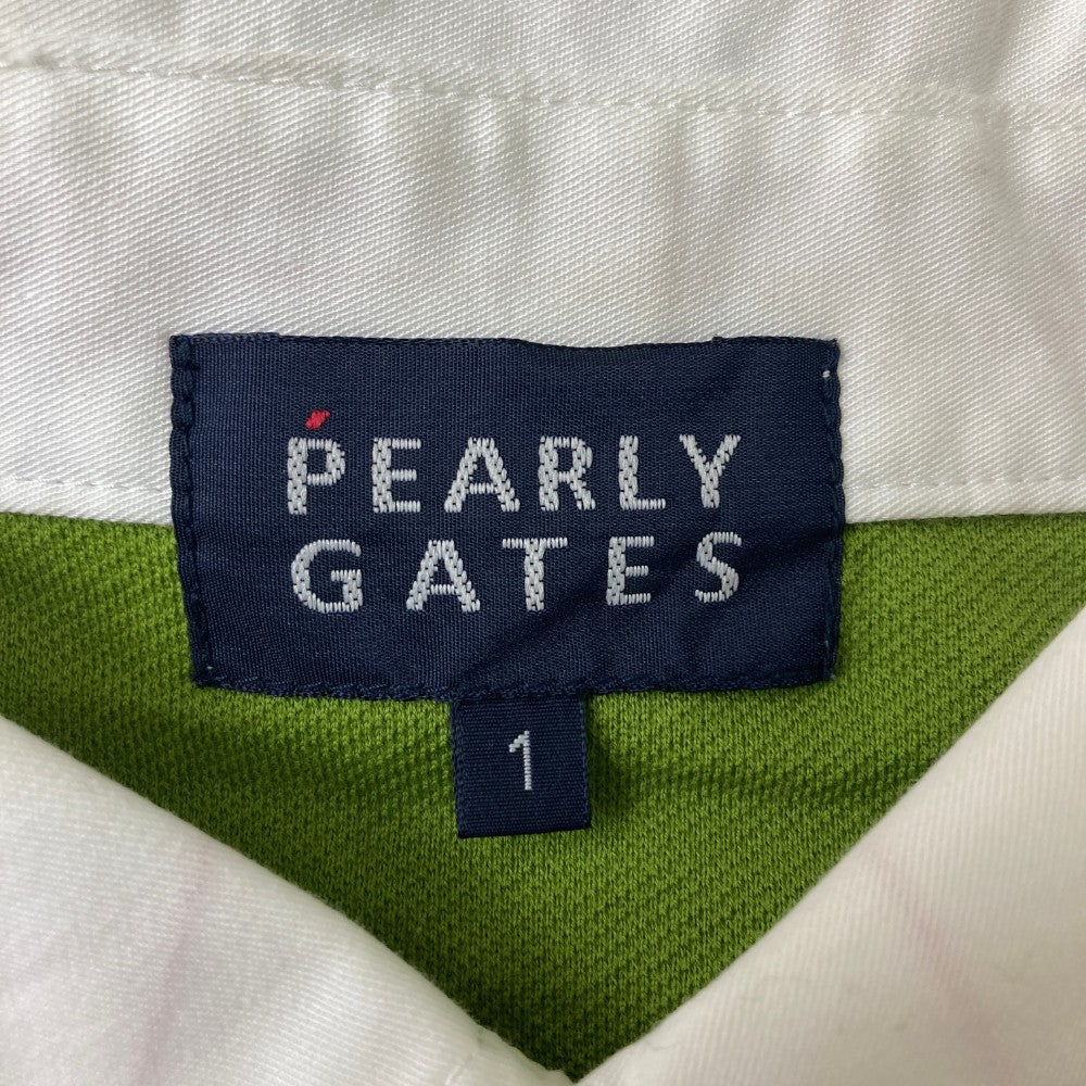PEARLY GATES パーリーゲイツ  半袖ポロシャツ ボーダー柄 グリーン系 1