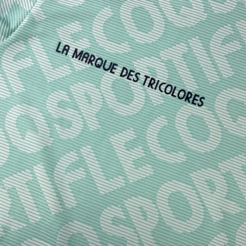 LE COQ GOLF ルコックゴルフ 2024年モデル モックネック 半袖Tシャツ ロゴ総柄 グリーン系 M