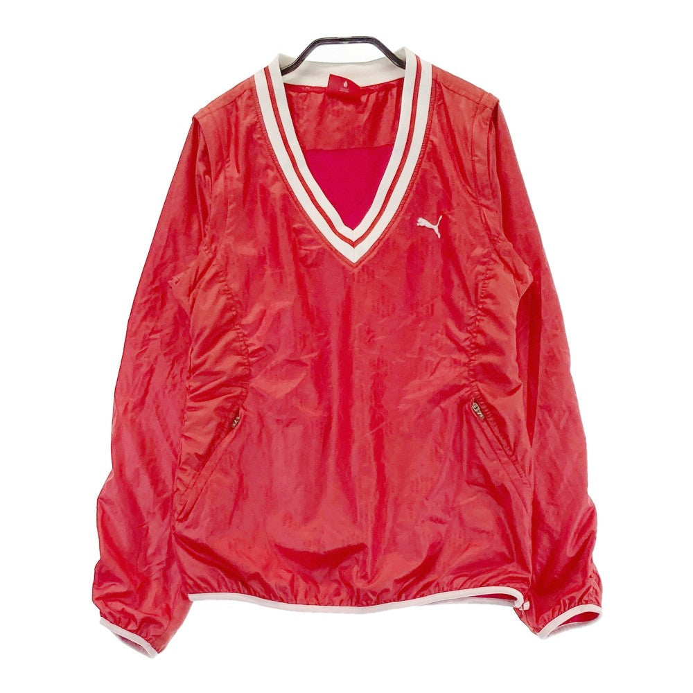 PUMA GOLF プーマゴルフ  2WAY裏メッシュブルゾン 総柄 レッド系 L