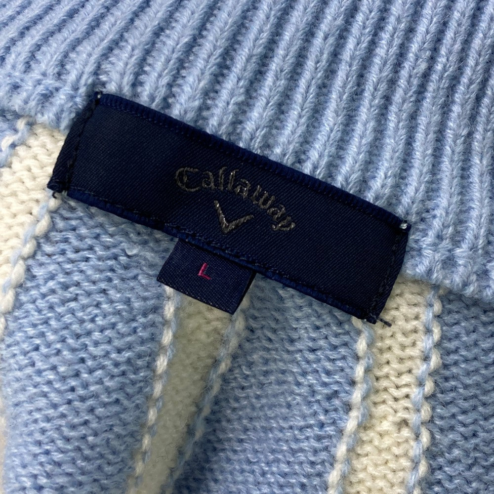 CALLAWAY キャロウェイ  ウール混 ハイネック ニットセーター  ブルー系 L