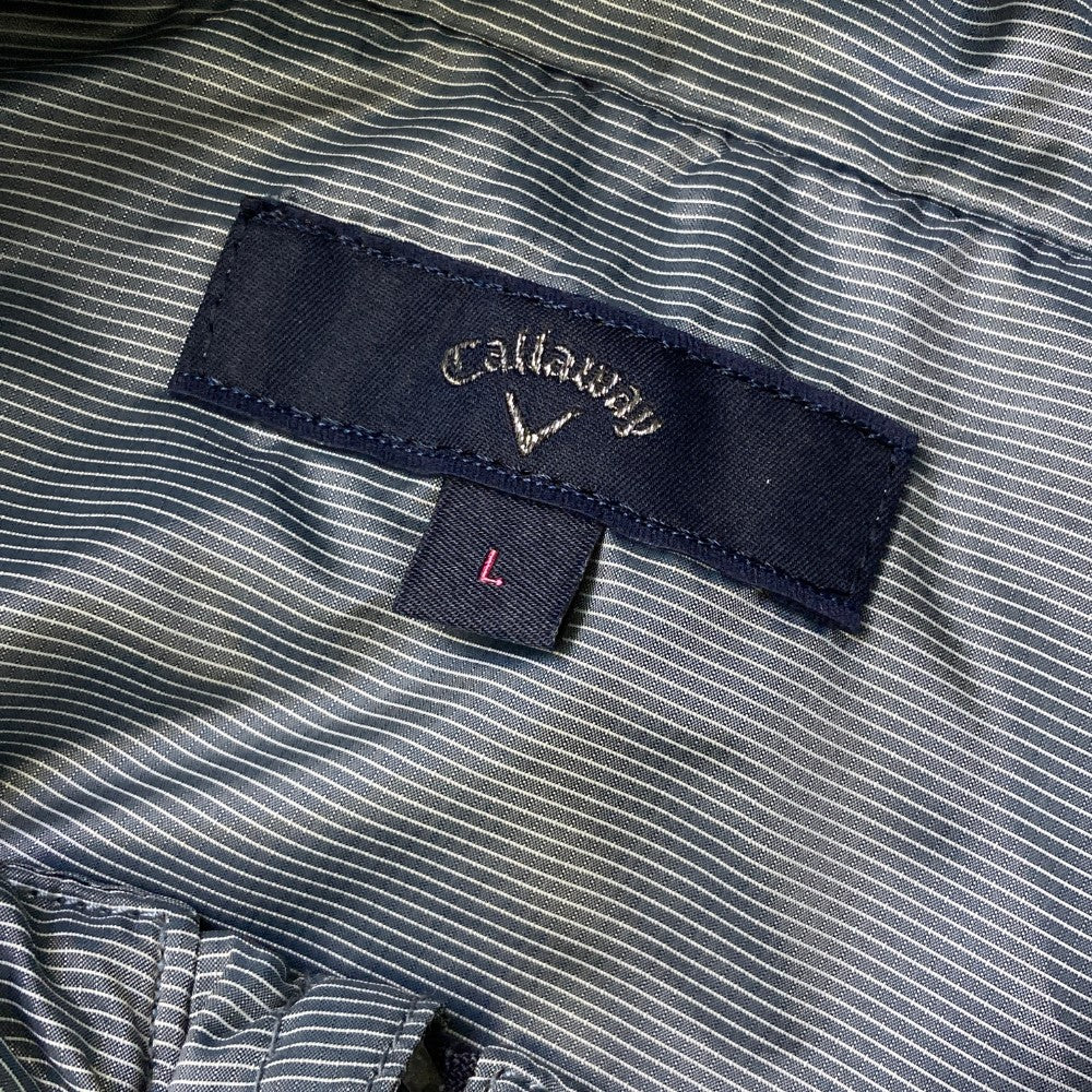 CALLAWAY キャロウェイ  裏メッシュ 2WAY ジップジャケット ボーダー柄 ネイビー系 L