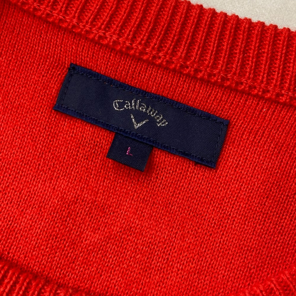 CALLAWAY キャロウェイ  ウール混 ニットセーター  レッド系 L