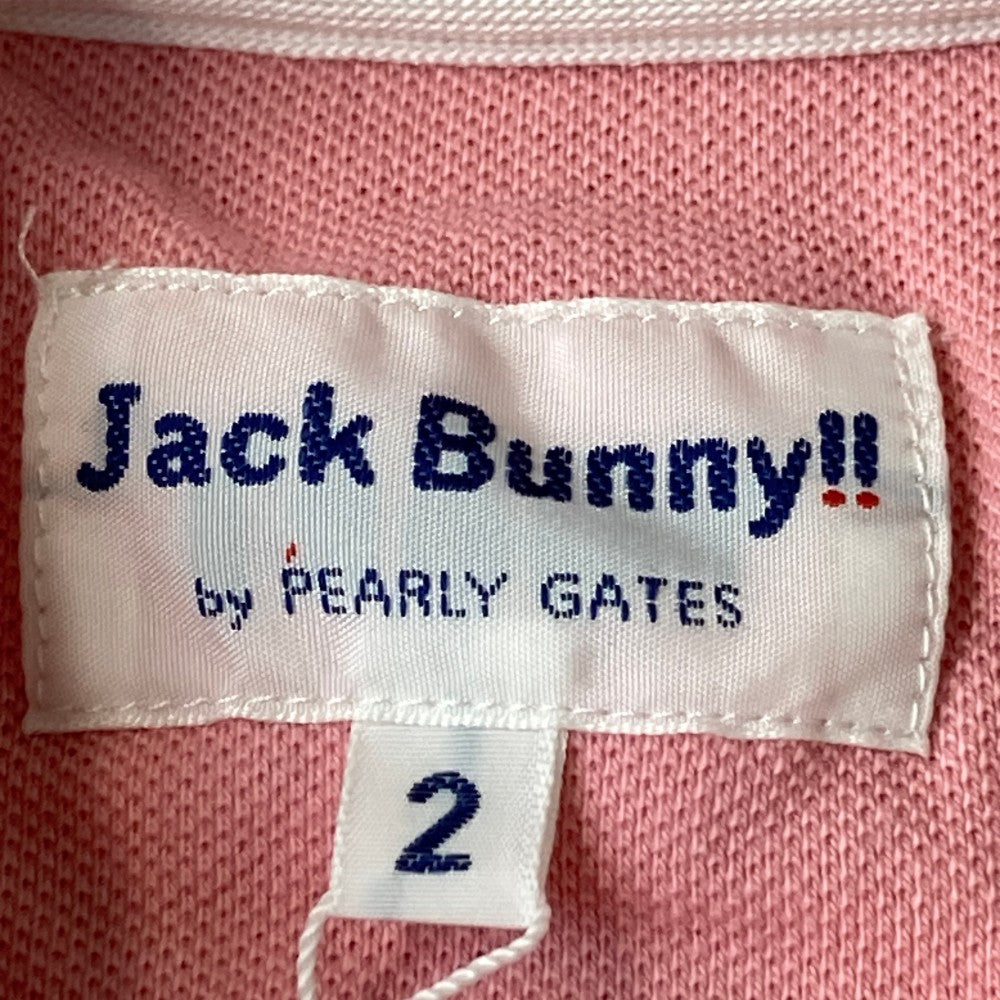 JACK BUNNY ジャックバニー  半袖ポロシャツ 花刺繍柄 ピンク系 2