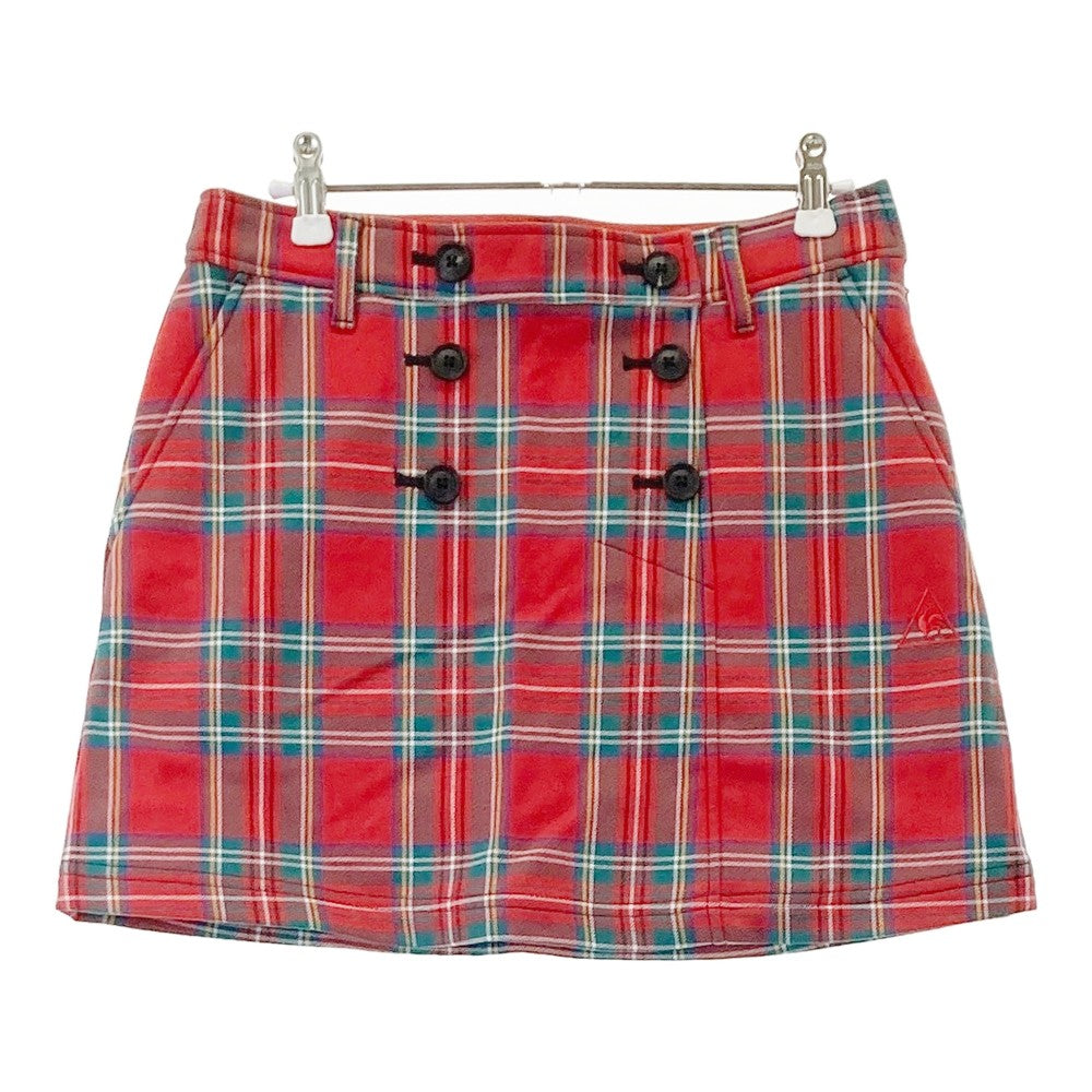 LE COQ GOLF ルコックゴルフ  ストレッチスカート 裏起毛 タータンチェック柄 レッド系 9