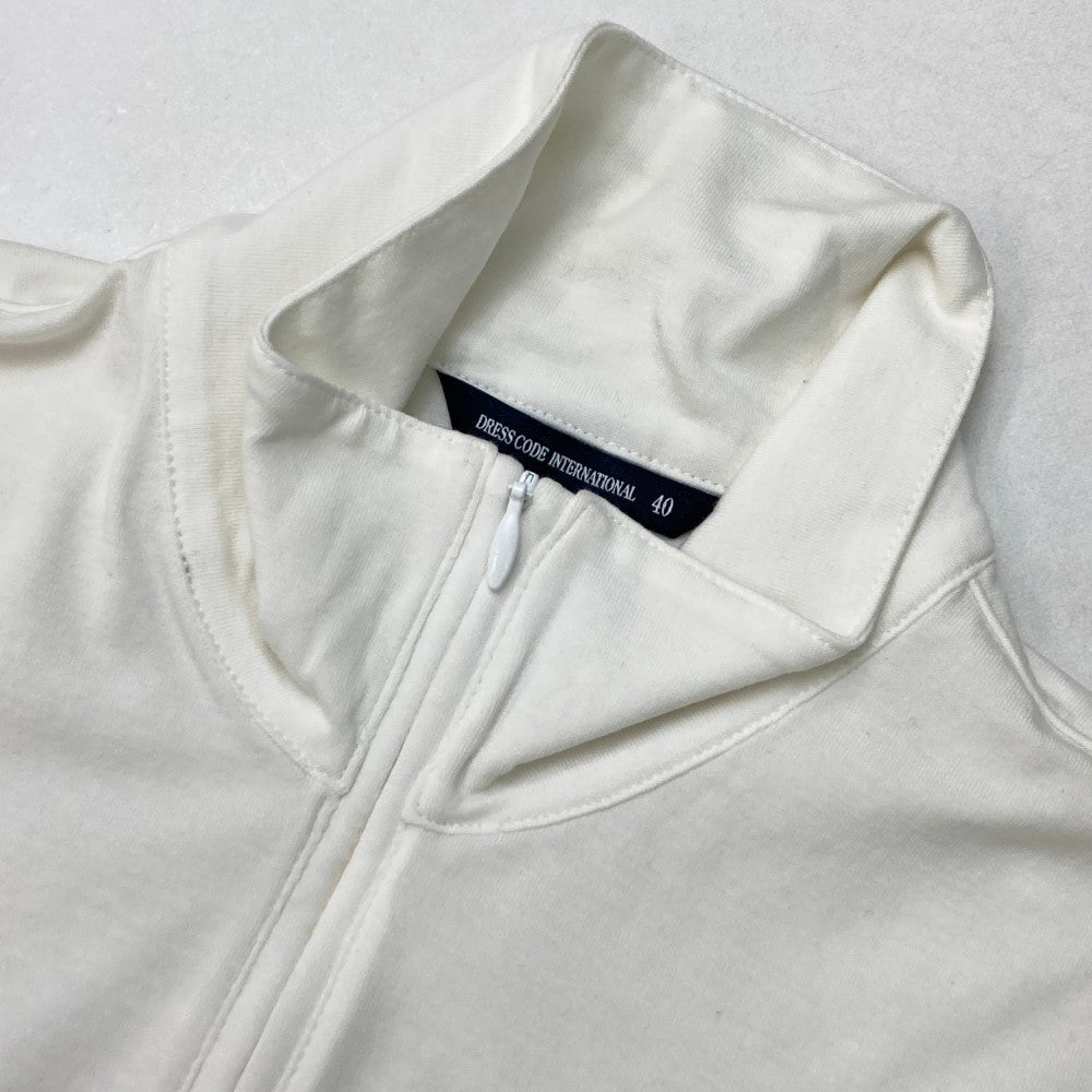 ZOY ゾーイ  ハーフジップ 半袖Tシャツ  ホワイト系 40