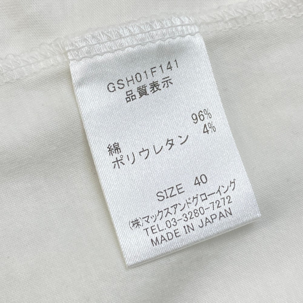 ZOY ゾーイ  ハーフジップ 半袖Tシャツ  ホワイト系 40