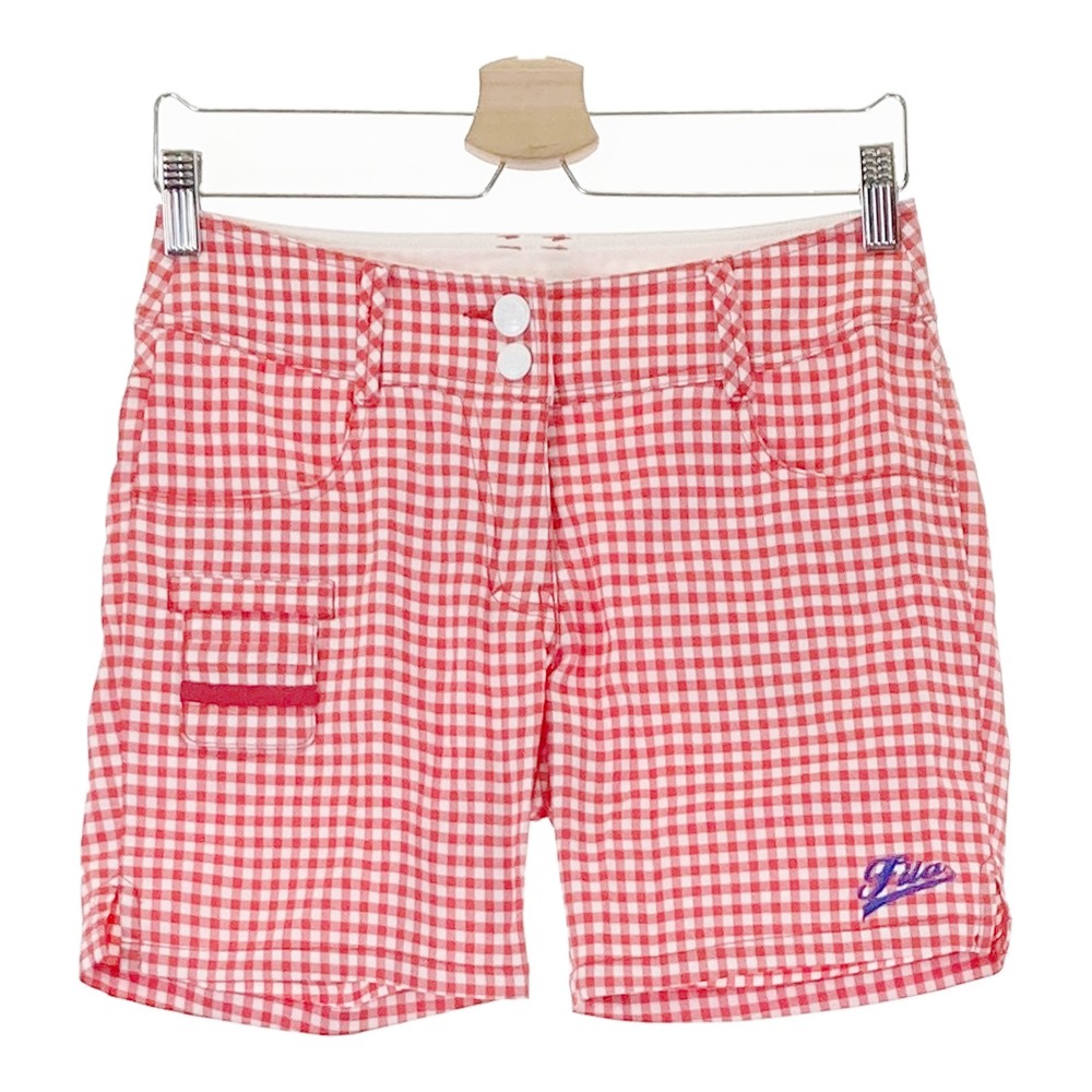 FILA GOLF フィラゴルフ  ストレッチショートパンツ ギンガムチェック柄 レッド系 M