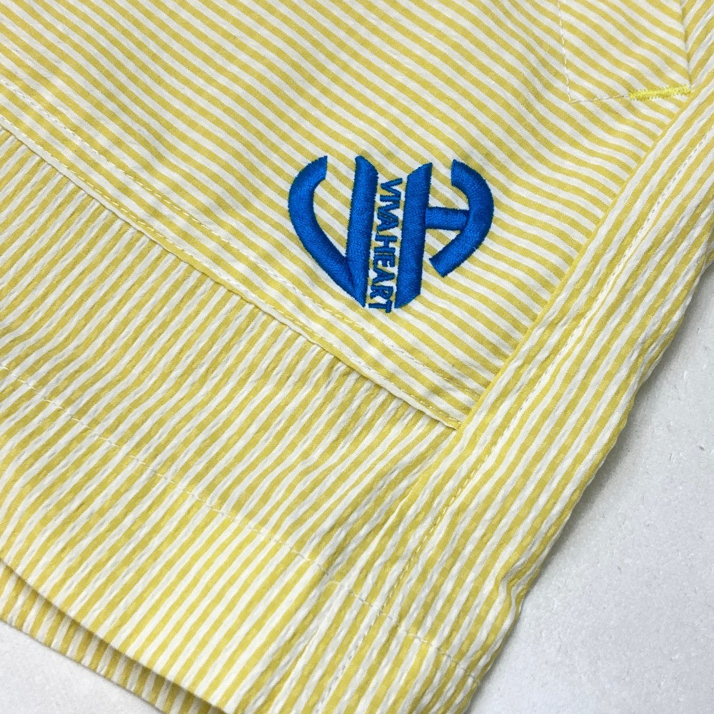 VIVA HEART ビバハート  キュロットスカート シアサッカー ストライプ柄 イエロー系 40