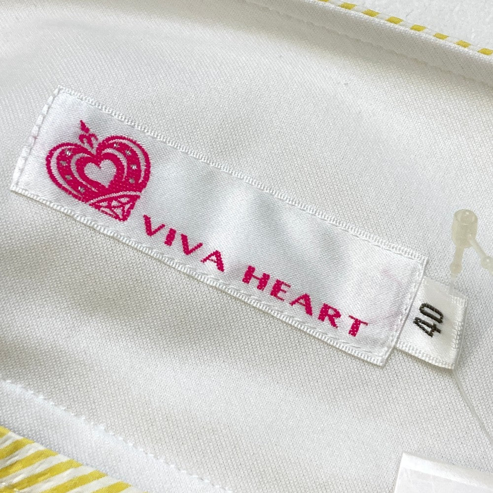 VIVA HEART ビバハート  キュロットスカート シアサッカー ストライプ柄 イエロー系 40