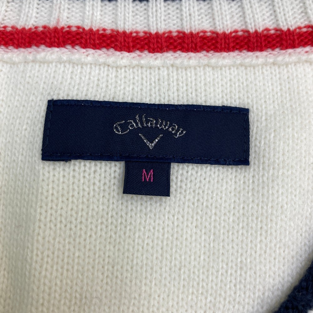 CALLAWAY キャロウェイ  ウール混 Vネックニットセーター  ホワイト系 M