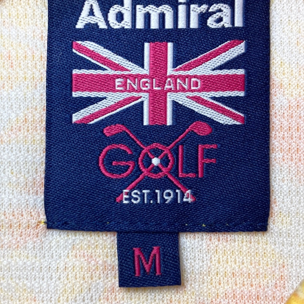 ADMIRAL 애드미럴 민소매 폴로 셔츠 총무늬 오렌지 계열 M