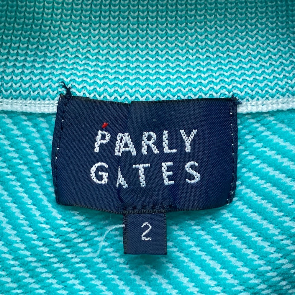 PEARLY GATES 파리게이츠 2024년형 하이넥 긴팔 니트 스웨터 스트라이프 패턴 그린계열 2