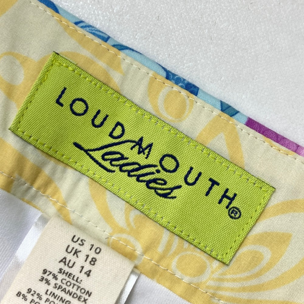 LOUD MOUTH ラウドマウス  インナー付き ストレッチスカート マーメイド 総柄 ブルー系 US10