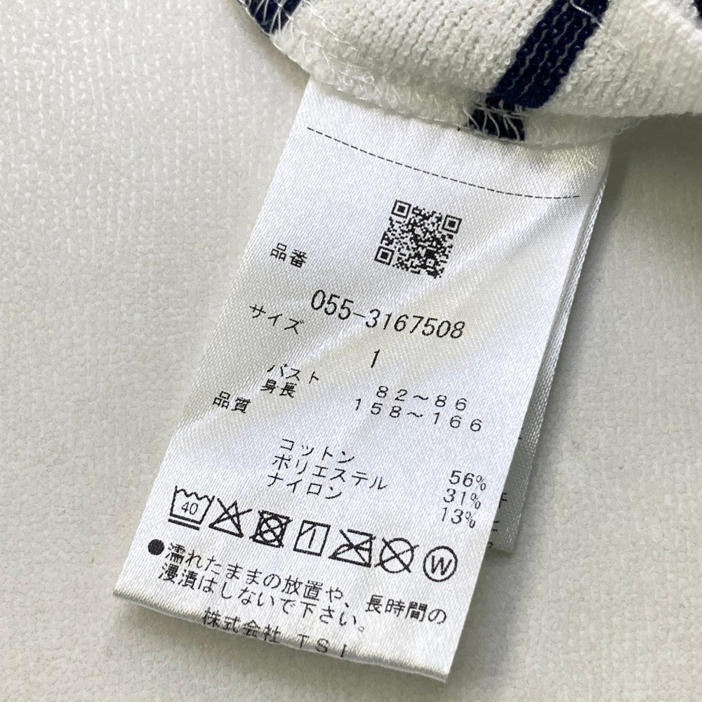 PEARLY GATES パーリーゲイツ 2023年モデル ノースリーブ モックネックシャツ パイル ボーダー柄 ホワイト系 1
